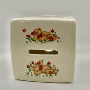 Vintage Masons Teddy Bears Ceramic Piggy Bank 1984